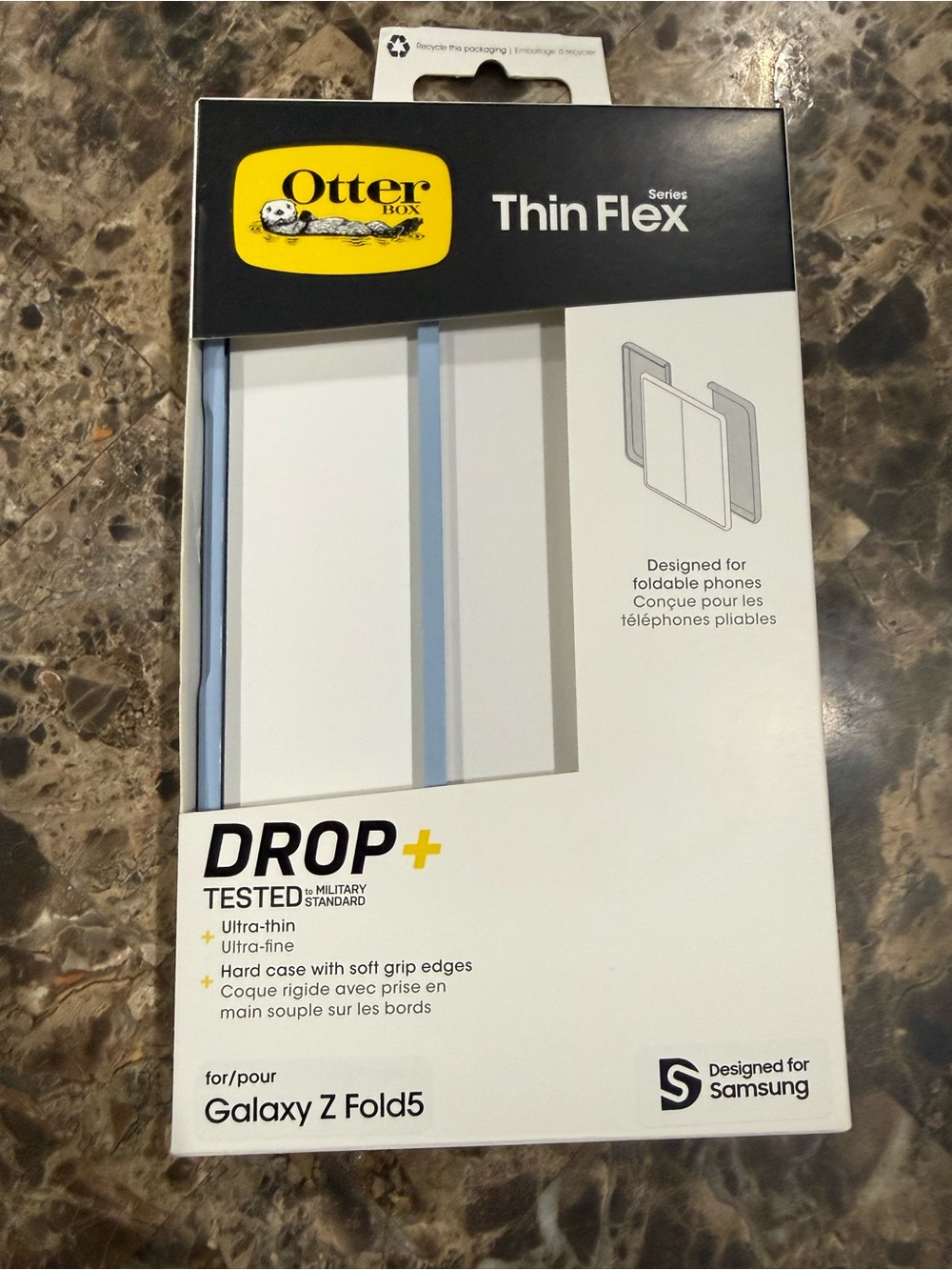 New OtterBox Thin Flex Case for Galaxy Z Fold5 Light Blue